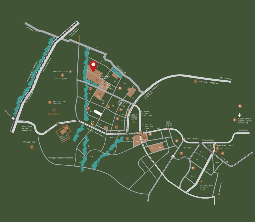 dlf garden city plots sector 91/92 Location map