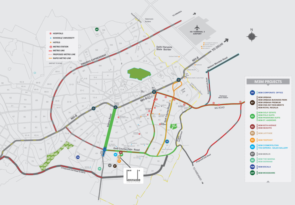 M3M Latitude Sector 65 Gurgaon location map 