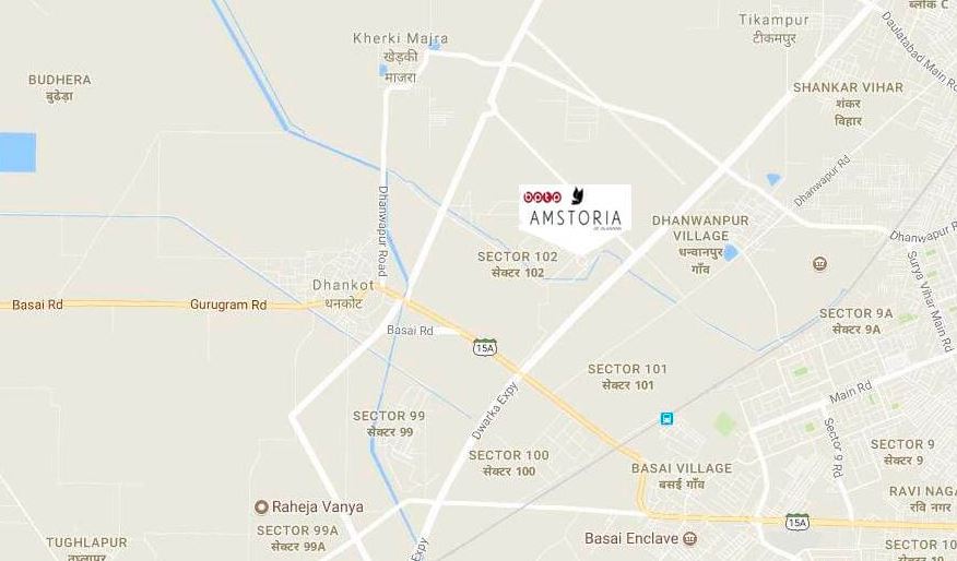 bptp amstoria villas sector 102 Location map