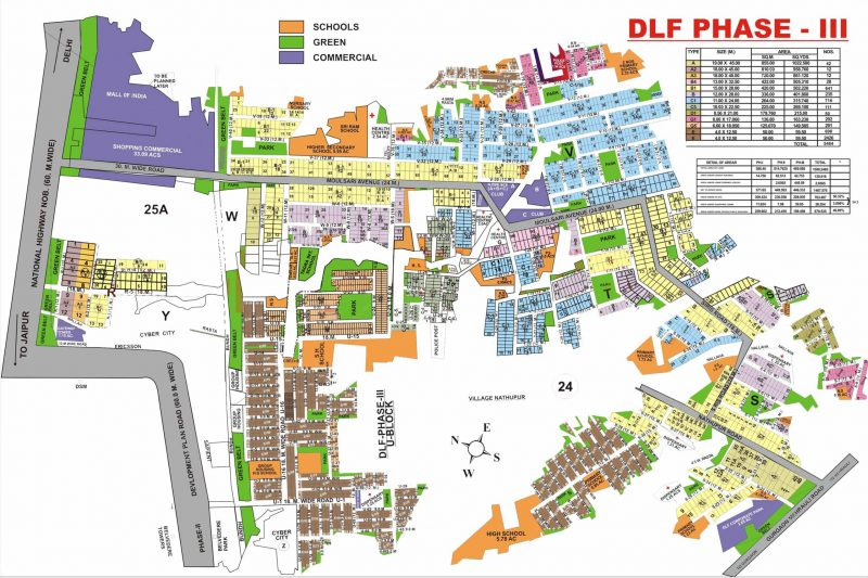 Dlf Floors phase 3 Gurgaon Location map