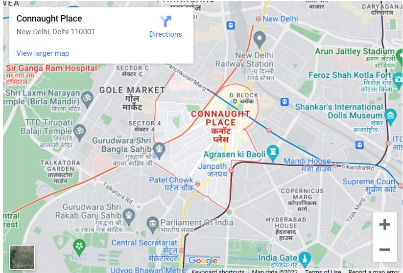 Godrej Connaught One, Connaught Place, New Delhi Location Map