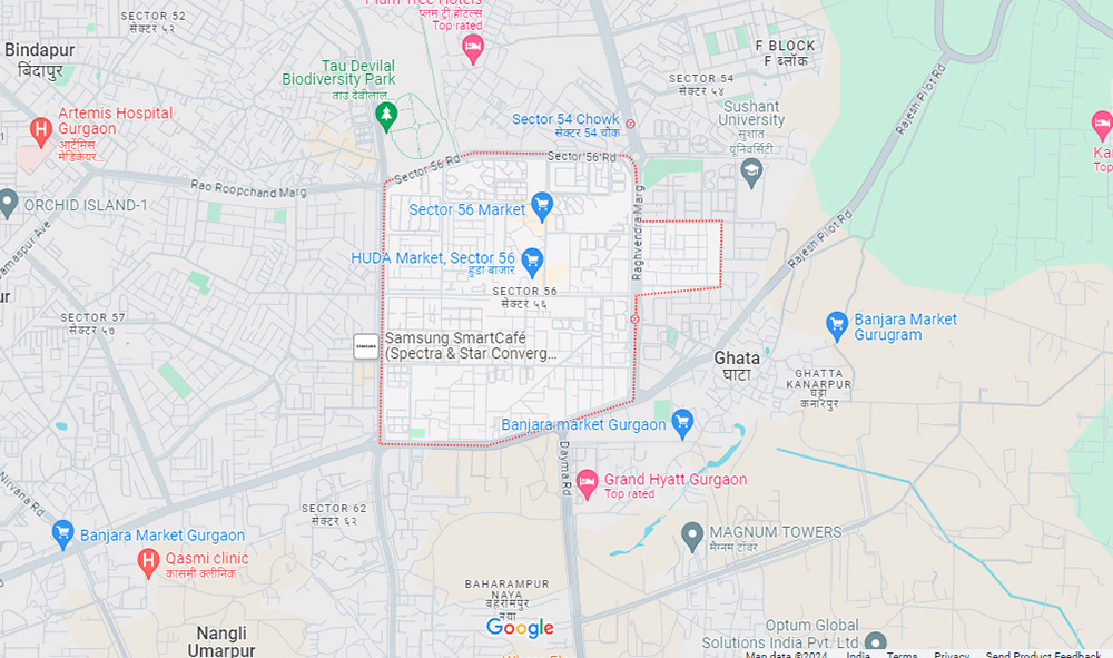 Trevoc Sector 56 Location map